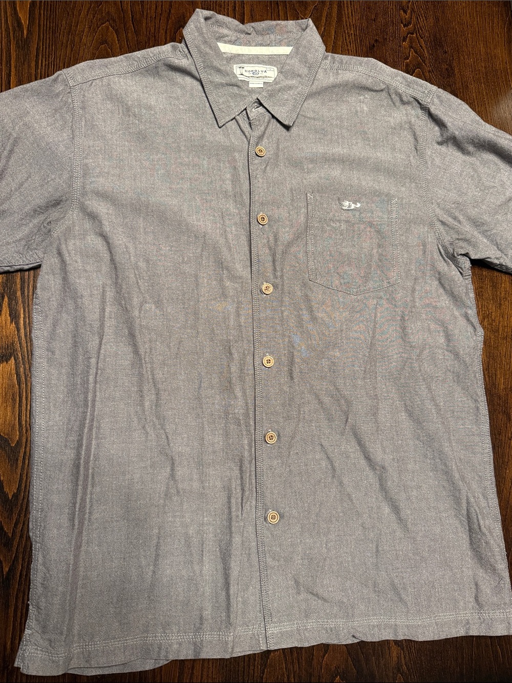 Honolua Men's Short Sleeve Button-Up Shirt - Light Gray